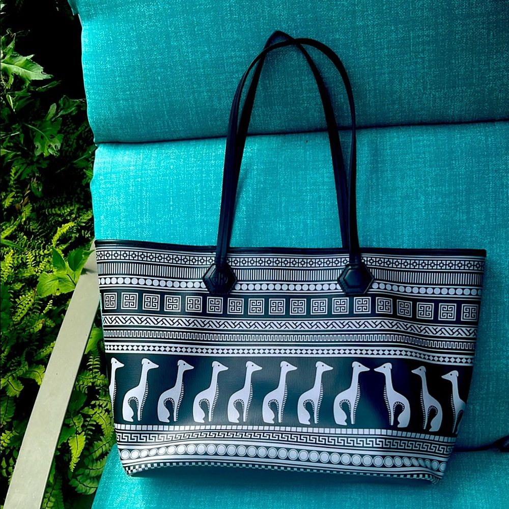 Jonathan Adler “Greyhound Greek Duchess Pattern Tote”.